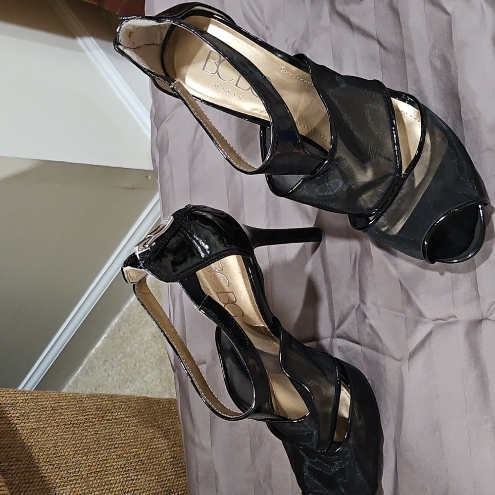 BCBG Black Strappy Heels